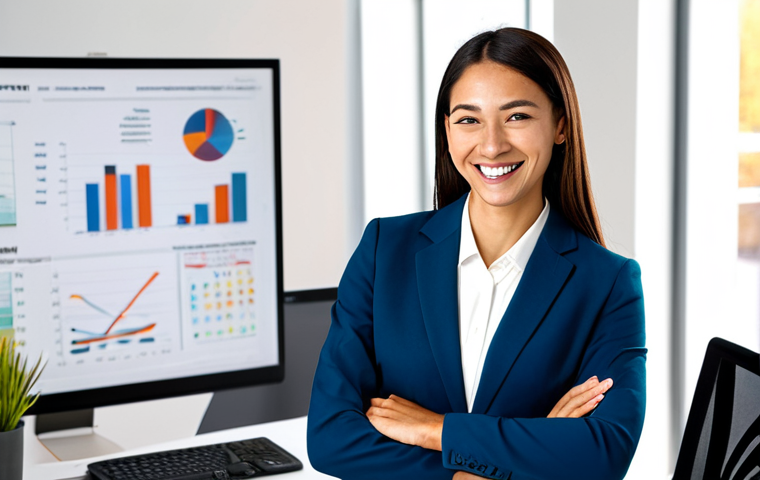 별자리별 직업 적성 - **

A cheerful businesswoman, Aries sun sign, in a modern office setting, confidently presenting a n...