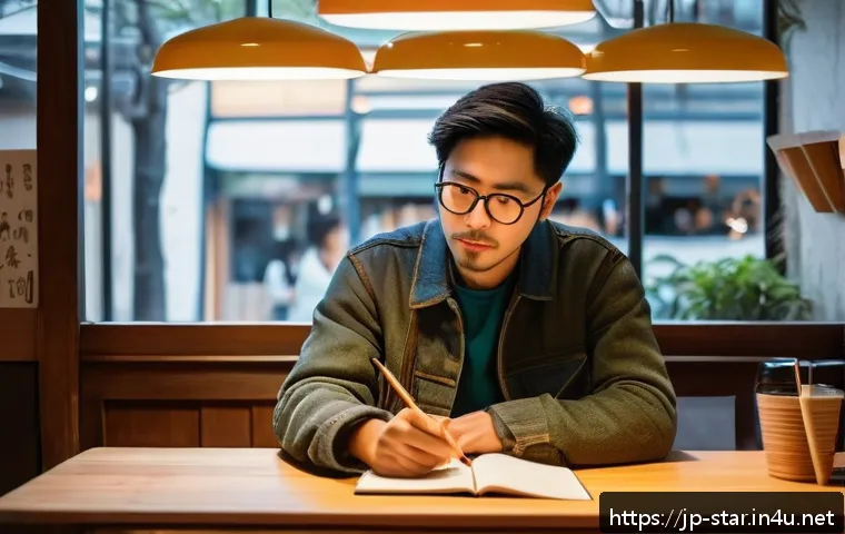 별자리와 작가 유형 - A creative artist in a cozy, softly lit café, surrounded by sketchbooks, digital tablets, and scatte...