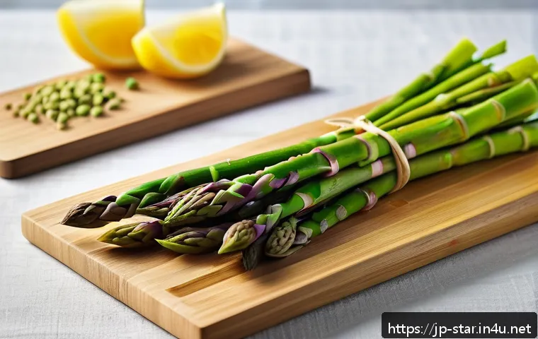 별자리와 음식 취향 - A vibrant spring vegetable platter featuring fresh asparagus, nanohana (rapeseed blossoms), and bamb...